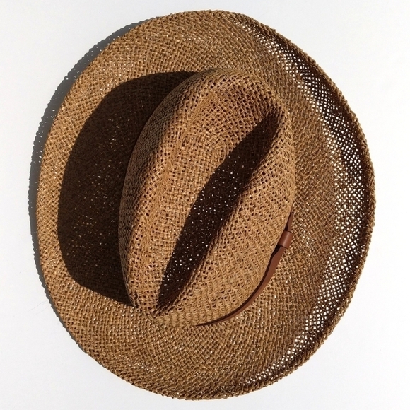 Walt Disney World 90's Vintage Fedora Style Straw Hat with Leather Band Brown - Picture 2 of 12